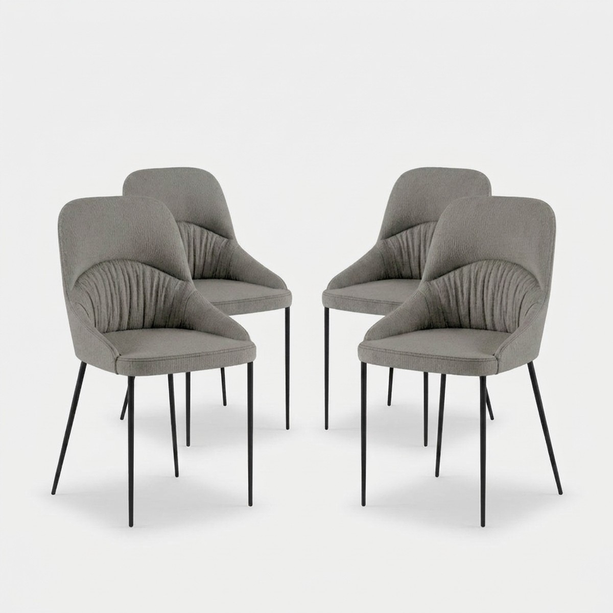 Set mit 4 gepolsterten Stoffstühlen Easy-Clean Harmony