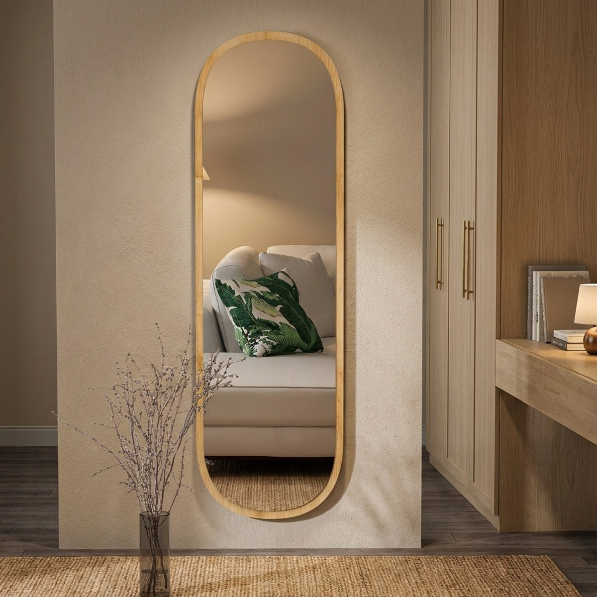 Miroir mural ovale pleine longueur Magnum