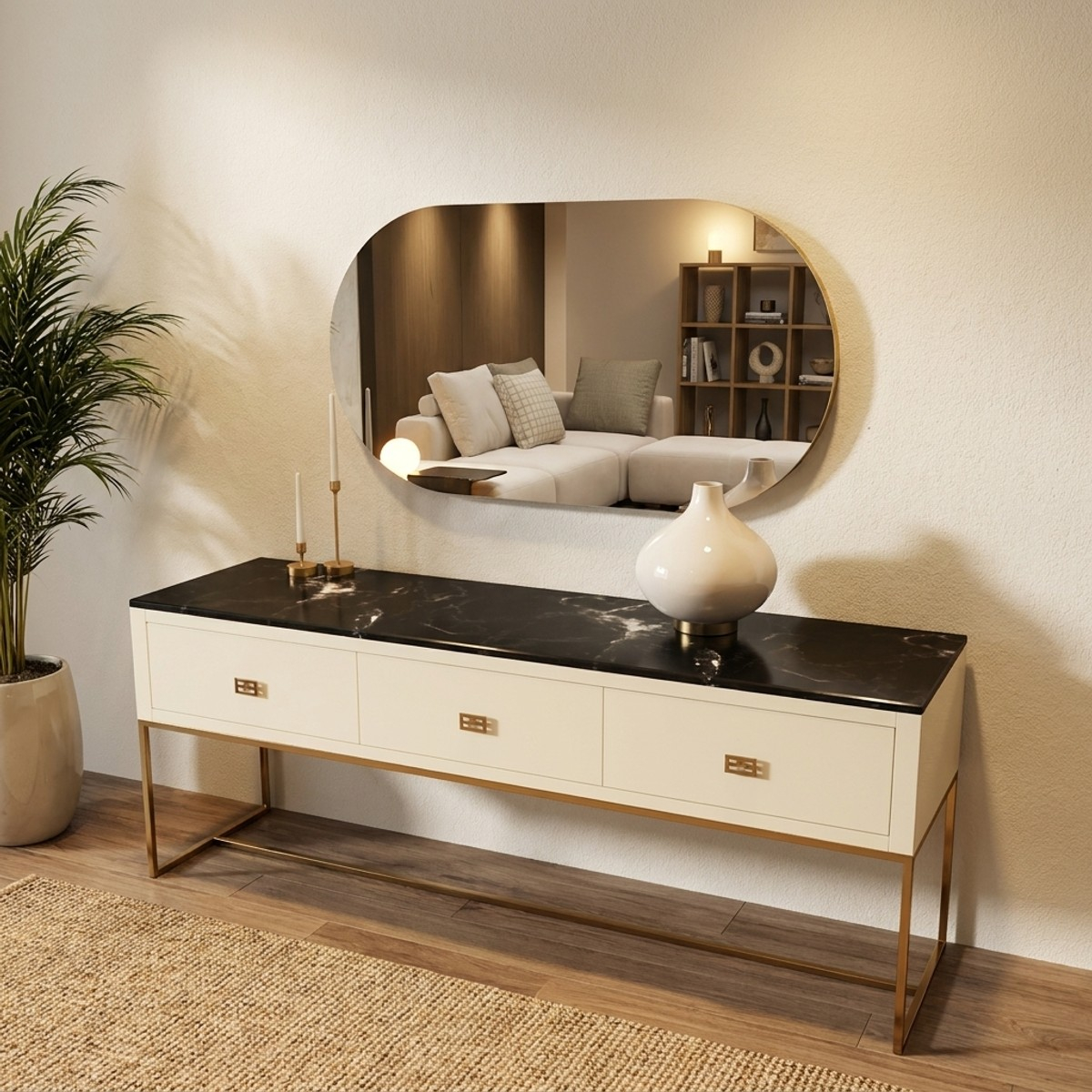 Miroir mural décoratif en MDF Riors