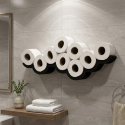 Porte-papier toilette mural en bois WC018
