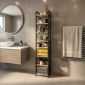 Estantería ahorraespacio multiusos de plástico efecto madera Mini Flower 8