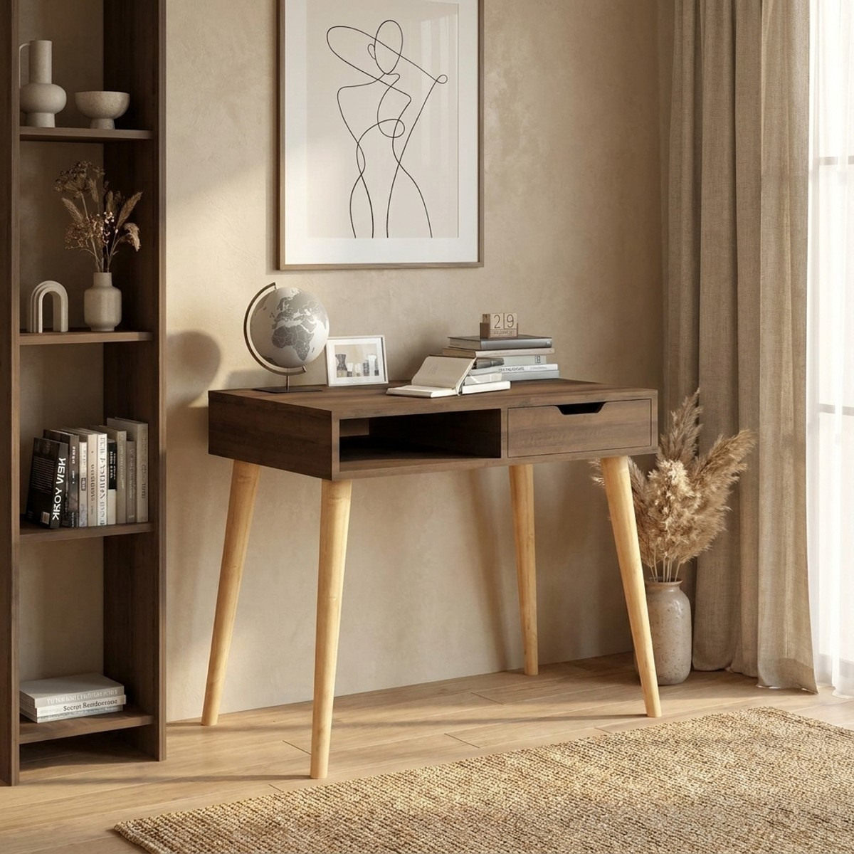 Escritorio de estudio Offer con cajón y estante