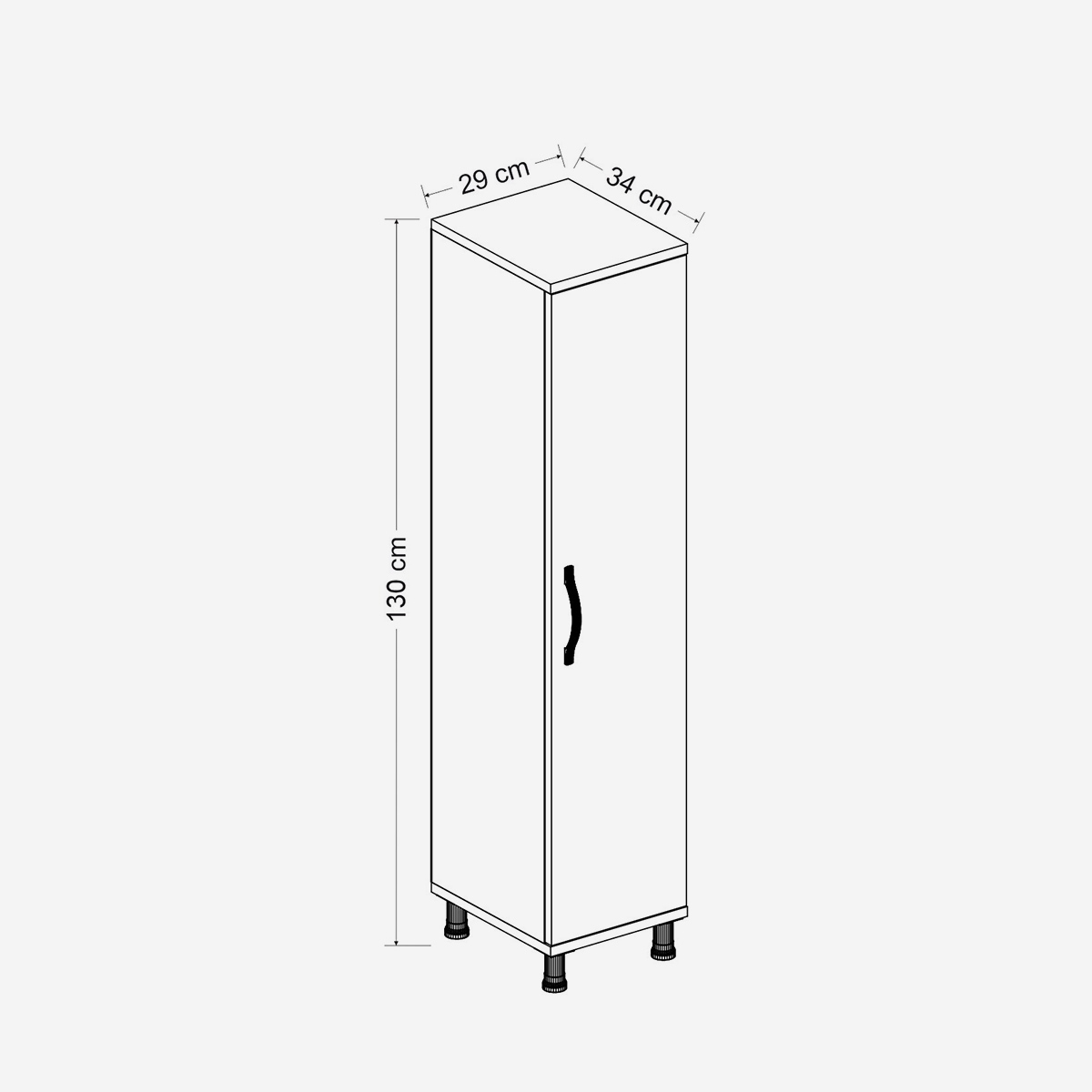 Armario multiusos ahorraespacio de 1 puerta Seul