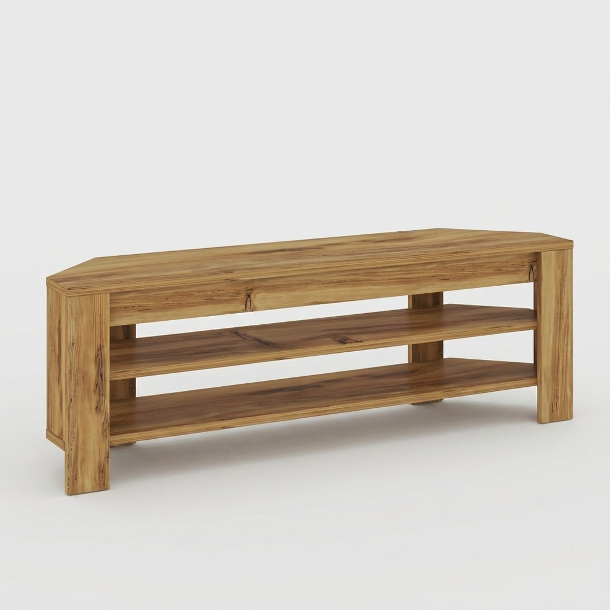 Mueble TV esquinero con estantes de madera engineered Corner