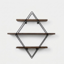 Estantería de pared de madera y metal con 3 estantes Element