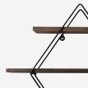 Estantería de pared de madera y metal con 3 estantes Element