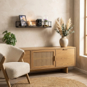 Estante de pared de madera y metal cm-013-srk