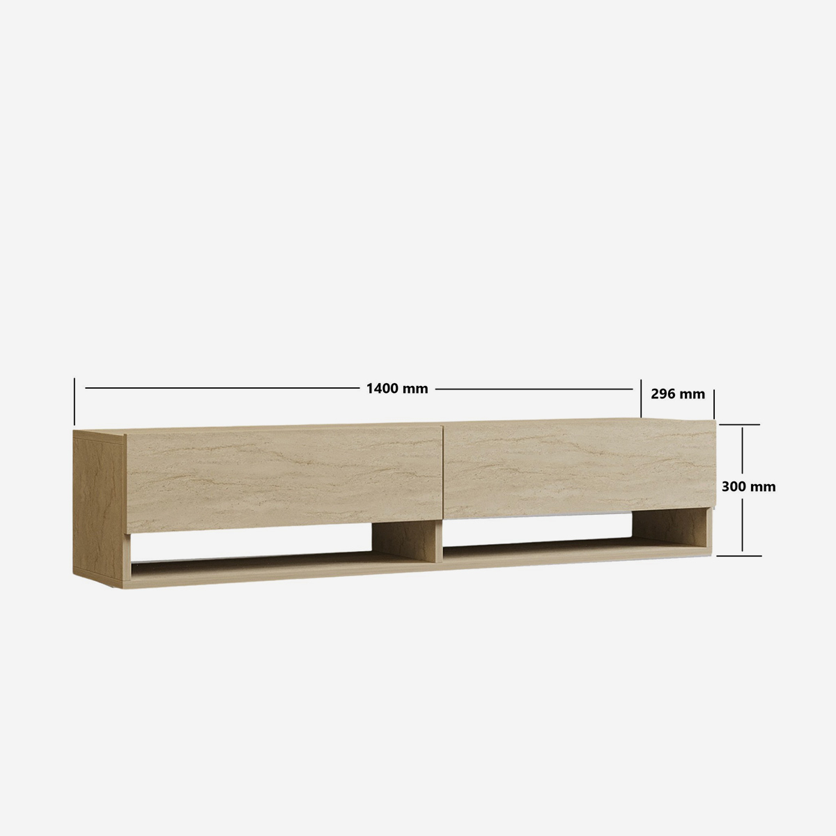 Mueble TV suspendido con estantes Arges