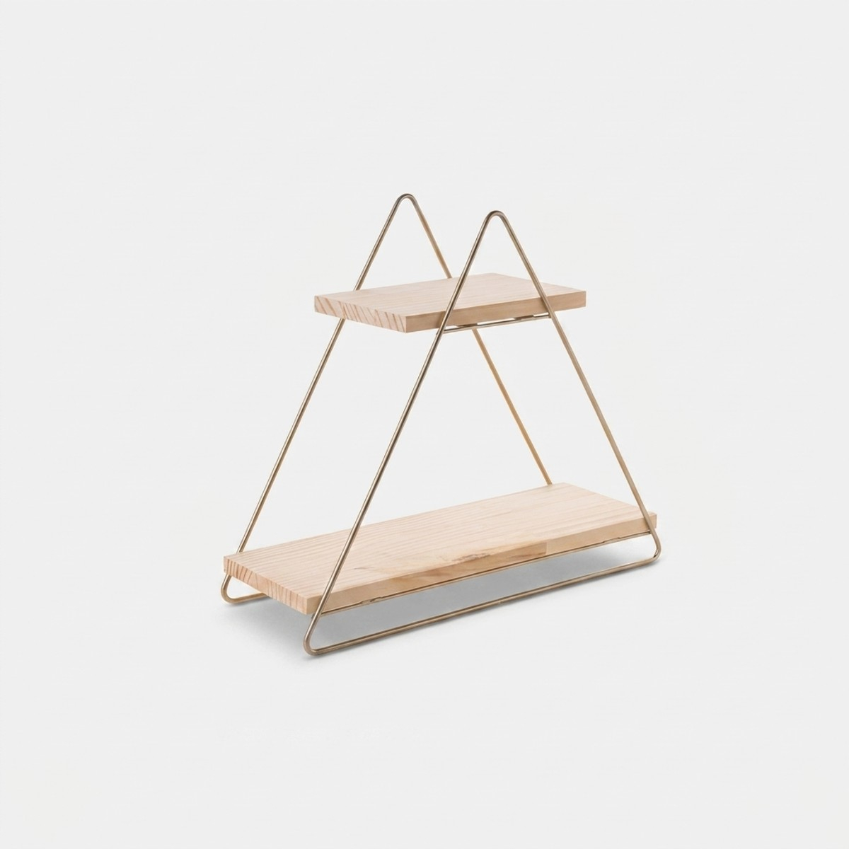 Estantería de pared de madera maciza con 2 baldas Sydon