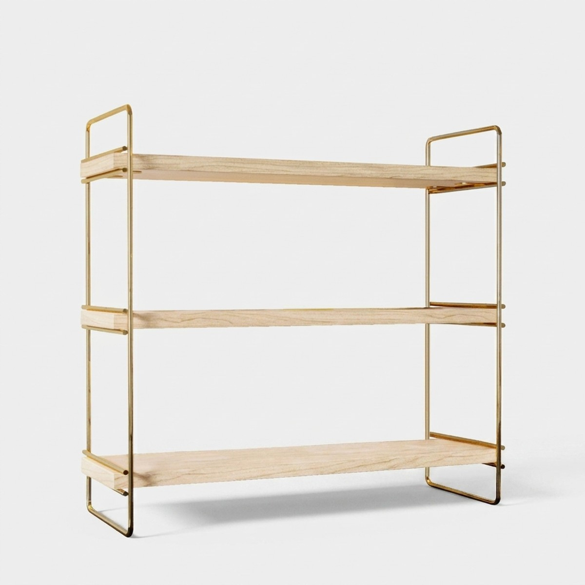 Estantería de pared de madera maciza con 3 estantes Rhyan