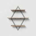 Estante de pared de madera maciza y metal cm-028-srk