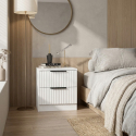 Mesita de noche moderna con 2 cajones para dormitorio Kale Plus