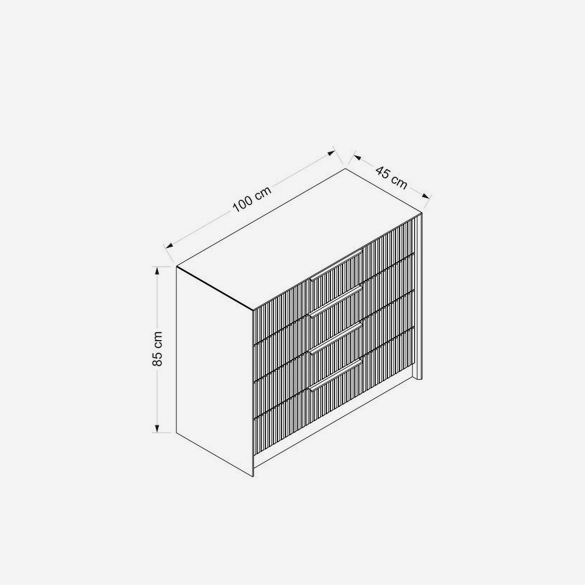 Cassettiera moderna salvaspazio in legno Kale