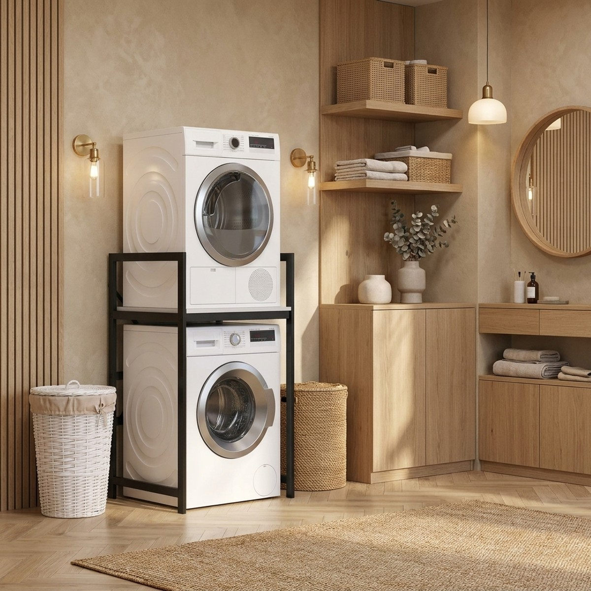Mueble ahorraespacio para lavadora y secadora Focus