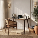 Escritorio de vidrio templado y madera de haya Cozy