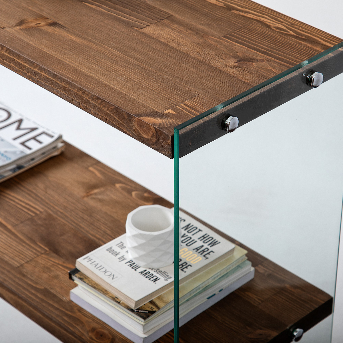 Konsole aus Massivholz und gehärtetem Glas Venedik