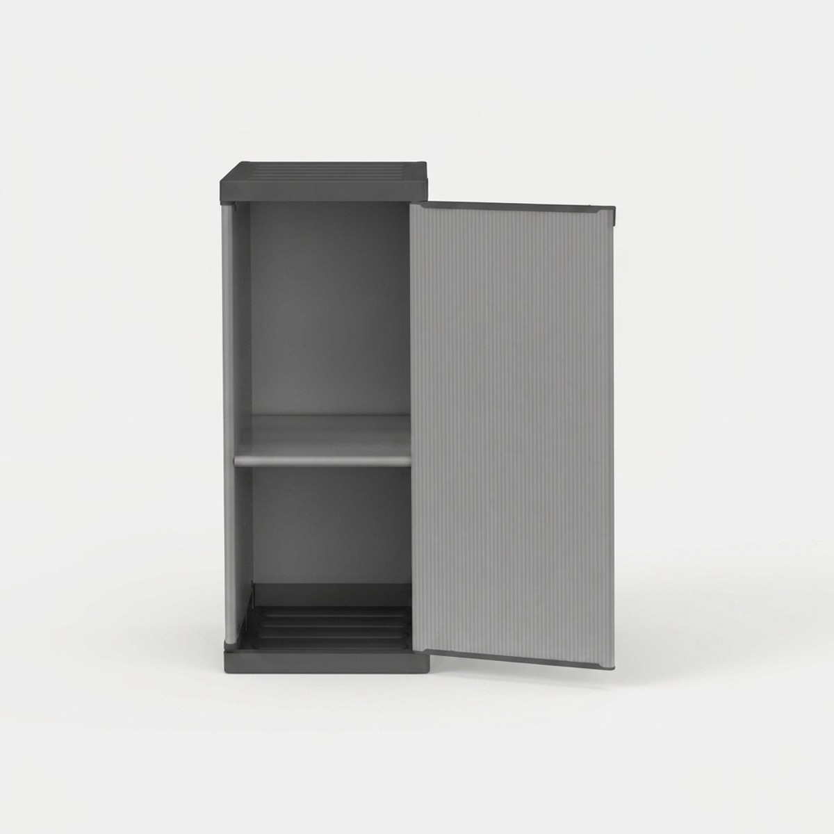 Armario de resina para exterior con 1 puerta y estantes Modular system