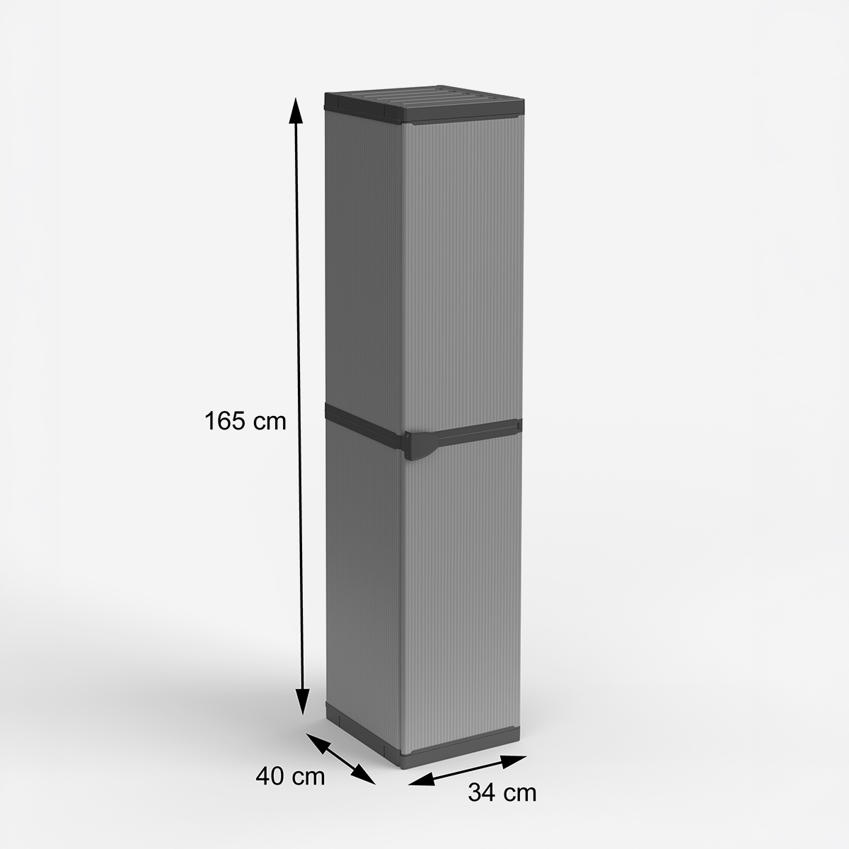 Armario de resina con 4 estantes y 1 puerta para interior y exterior Modular system
