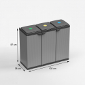 Soporte móvil para bolsas de reciclaje Portasacchi Tris