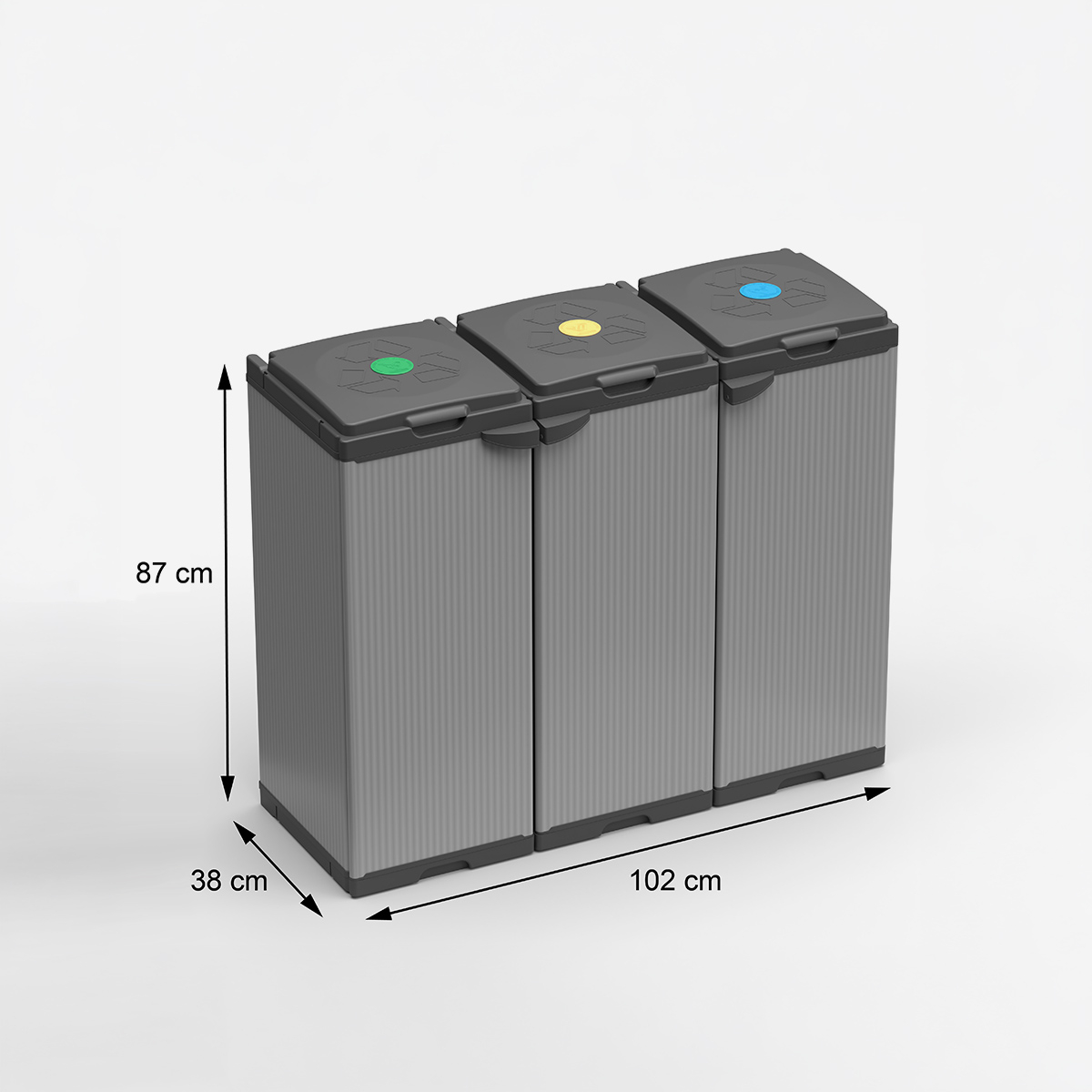 Soporte móvil para bolsas de reciclaje Portasacchi Tris