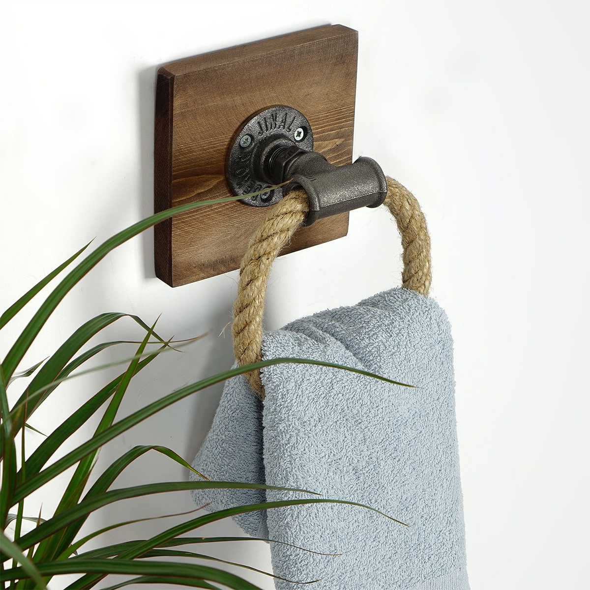 Wand-Handtuchhalter aus Holz und Metall Hearth