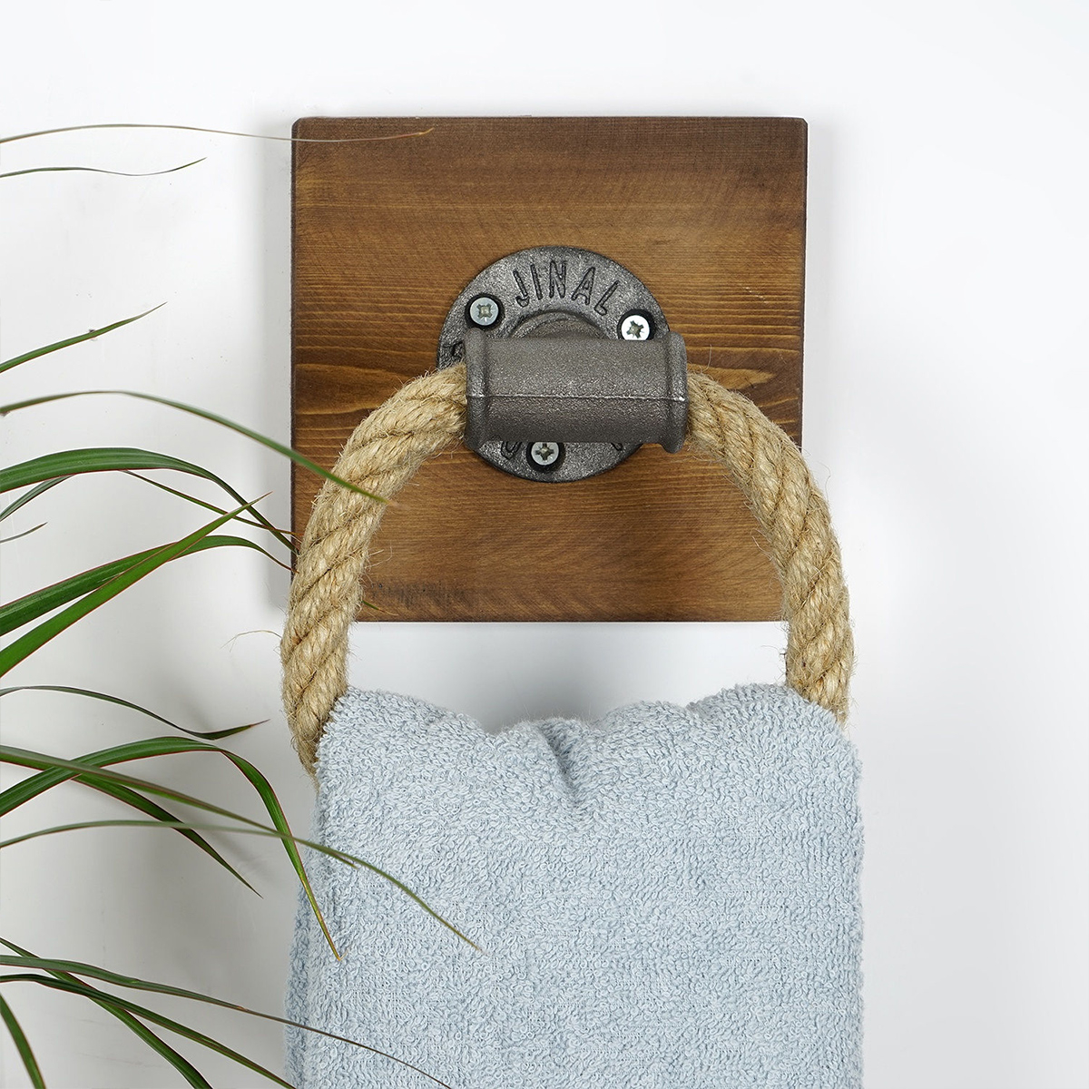 Wand-Handtuchhalter aus Holz und Metall Hearth