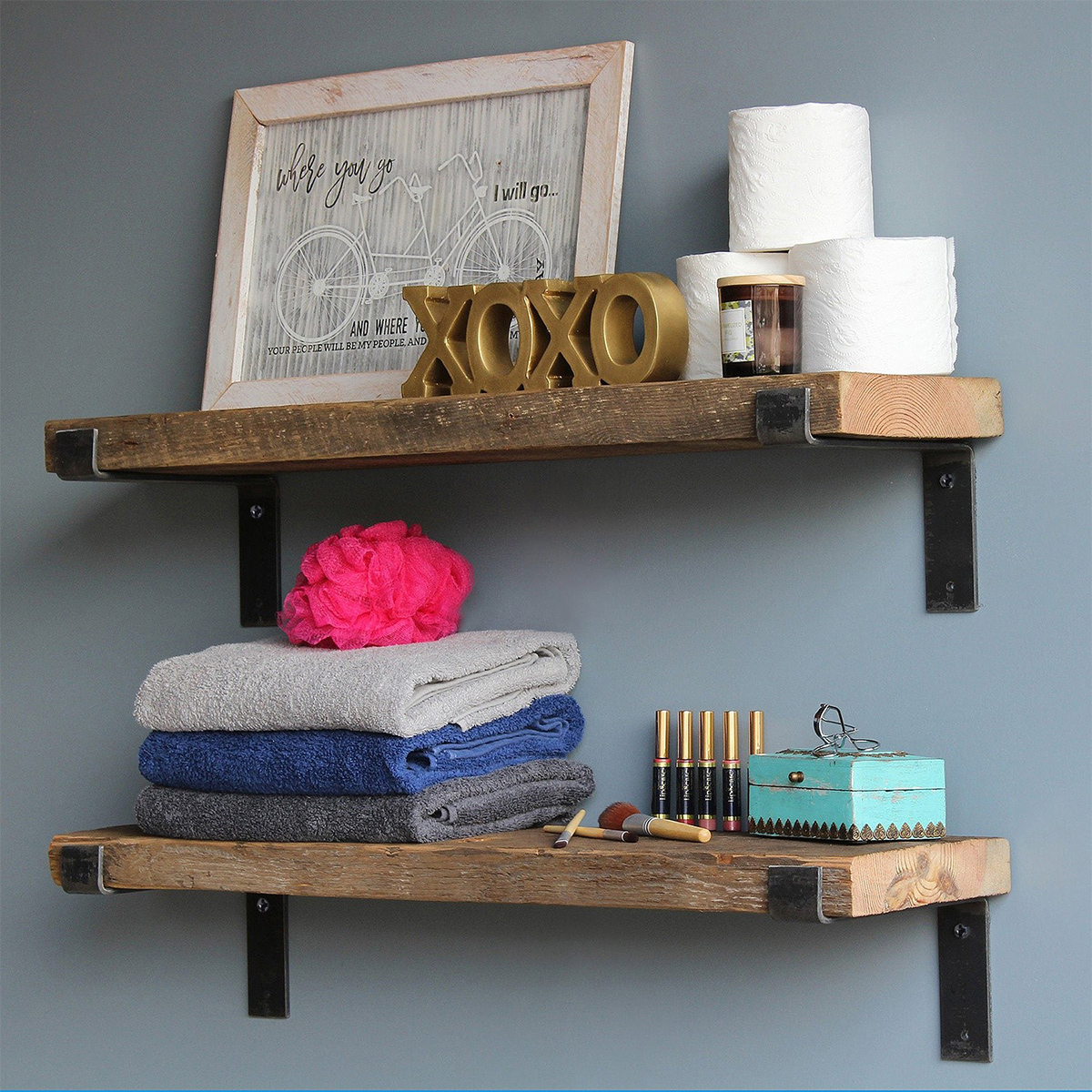 Étagère murale décorative en bois et métal Lam