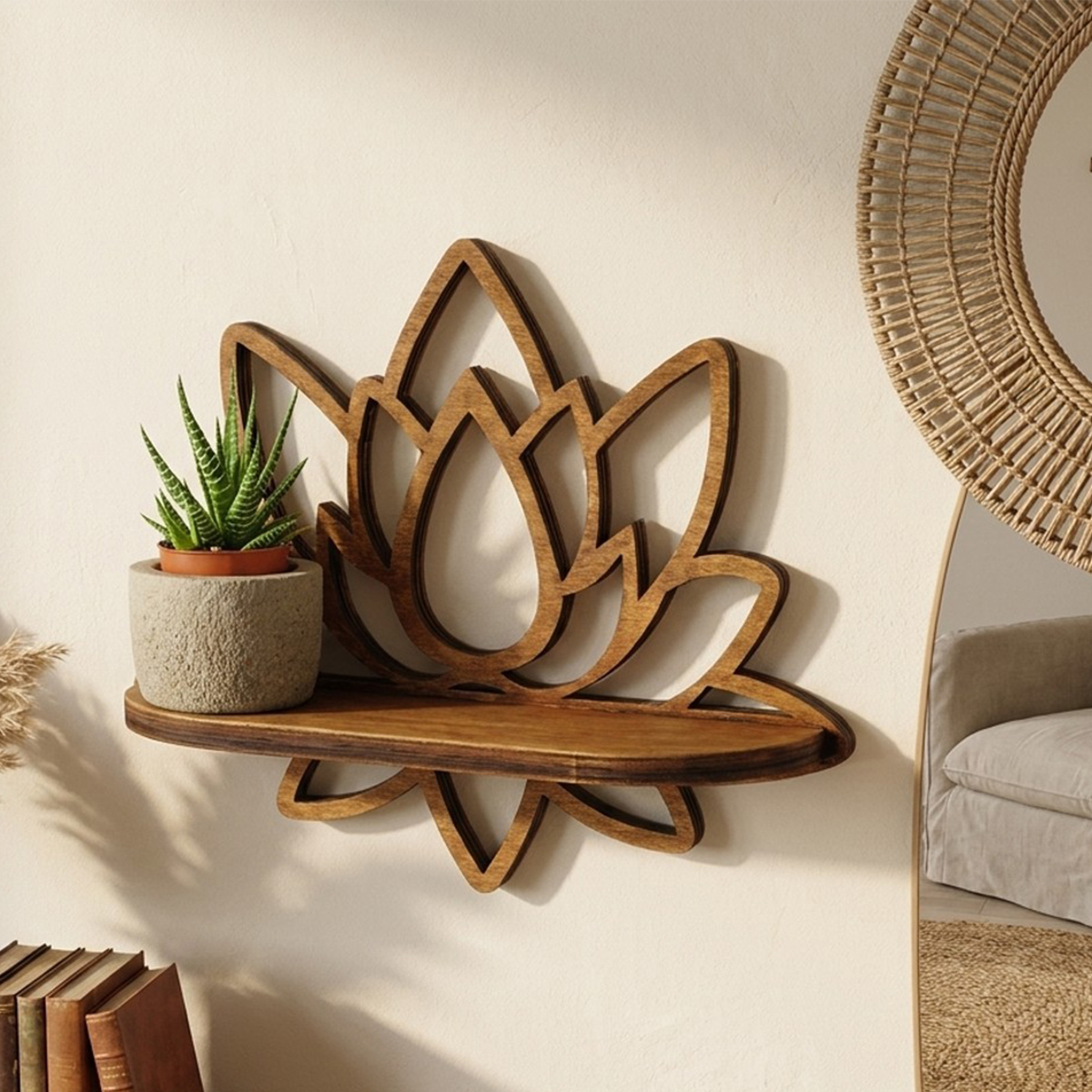 Estante de pared decorativo de contrachapado Raf