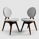 Set de 2 sillas tapizadas en lino y madera para comedor Touch