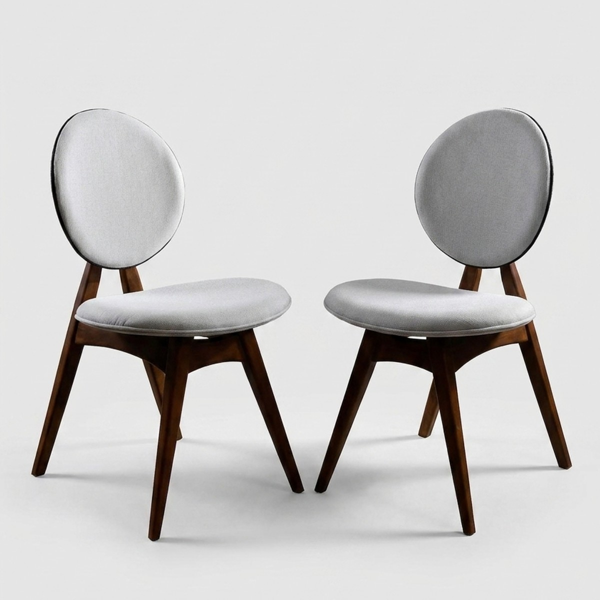 Set de 2 sillas tapizadas en lino y madera para comedor Touch