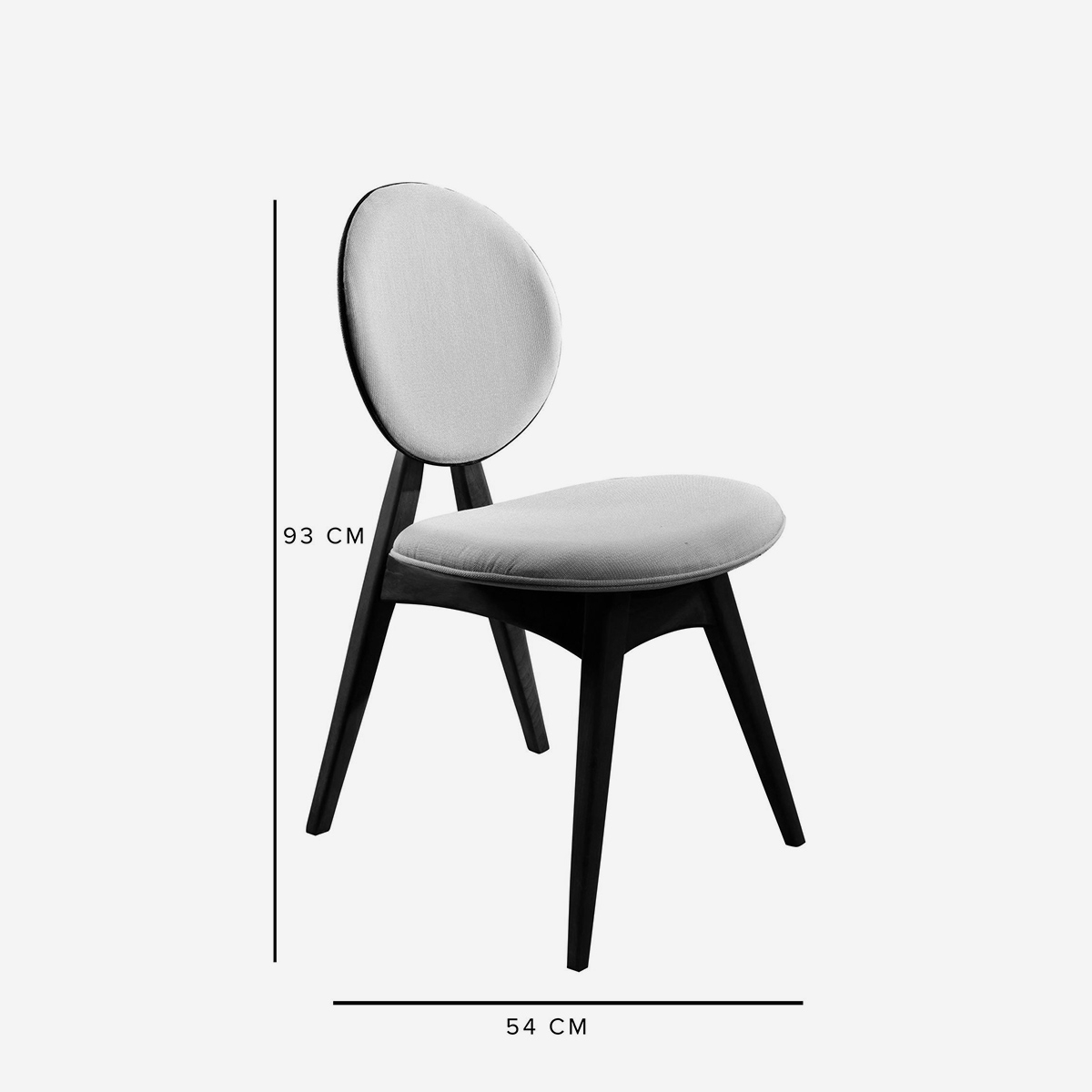 Set de 2 sillas tapizadas en lino y madera para comedor Touch