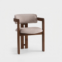 Silla de madera con reposabrazos para salón Cozy