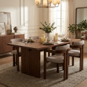 Silla de madera con reposabrazos para salón Cozy