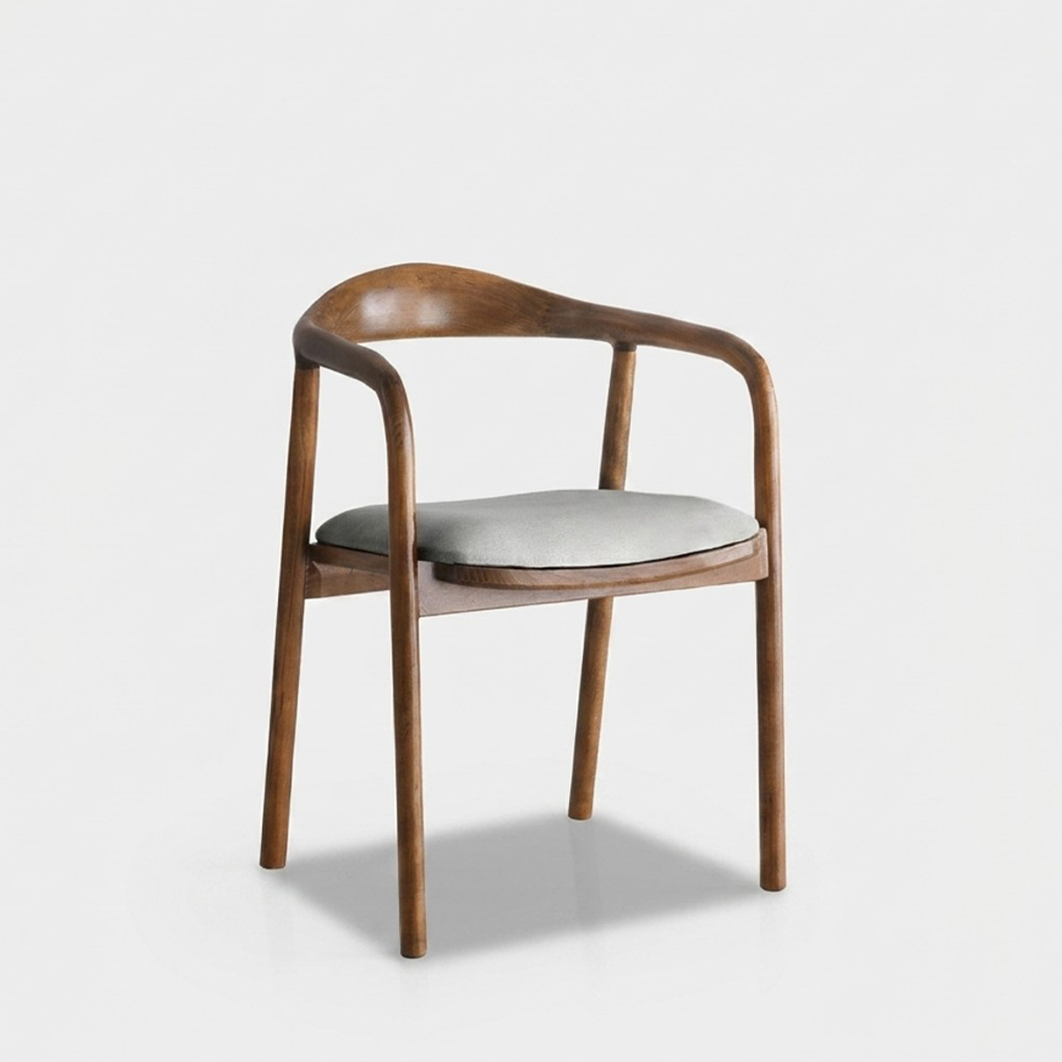 Silla de madera con asiento tapizado en tela Theris