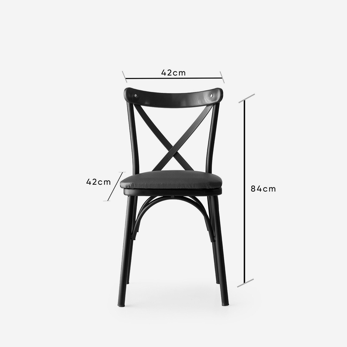Set de 4 sillas de cocina de metal y polipiel Ekol