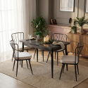 Tavolo da pranzo allungabile con gambe in metallo 120/150x70 Ay