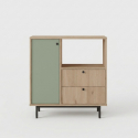 Mueble multiusos ahorraespacio con estantes y puertas Korithis