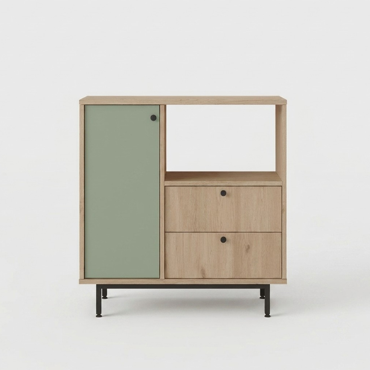 Mueble multiusos ahorraespacio con estantes y puertas Korithis