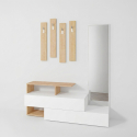 Mueble de recibidor con espejo y perchero Ramda