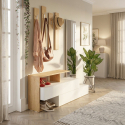 Mueble de recibidor con espejo y perchero Ramda