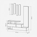 Mueble de recibidor con espejo y perchero Ramda