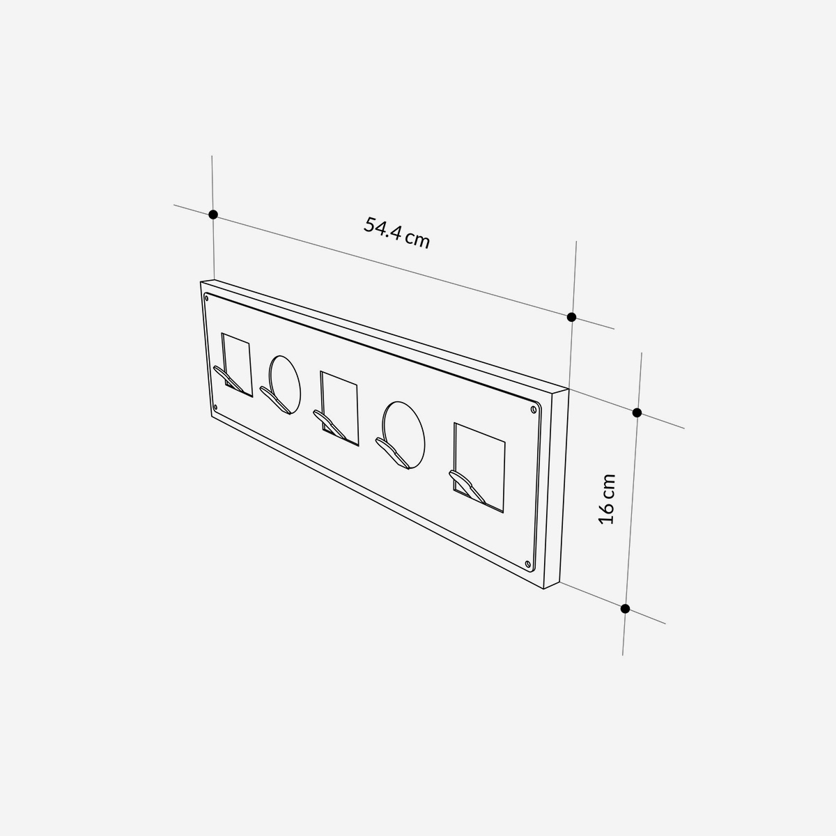 Perchero de pared moderno con ganchos Icon