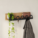 Perchero de pared de metal con estante Liora