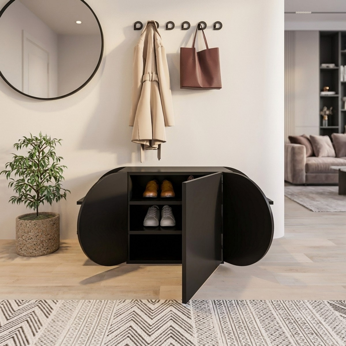 Mueble zapatero moderno ahorraespacio para entrada Pozy