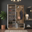 Garderobenmöbel mit Kleiderständer und Schuhschrank Veltor