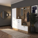 Mueble recibidor con perchero, espejo y zapatero Myristh