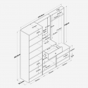 Mueble recibidor con perchero, espejo y zapatero Myristh
