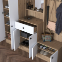 Mueble recibidor con perchero, espejo y zapatero Myristh