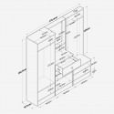 Mueble de entrada con perchero y espejo Sylth