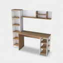 Escritorio de estudio con librería y estante ahorraespacio Mistral